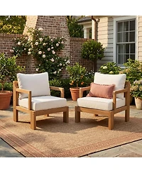 Streamdale Furniture Outdoor Acacia Patio Chair (Set of 2)