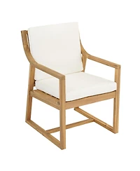 Streamdale Furniture Outdoor Chairs for Patio, Backyard, Garden, Light Teak Wood+ Cushion