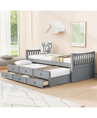 Streamdale Furniture Daybed with Trundle and Drawers, Twin Size