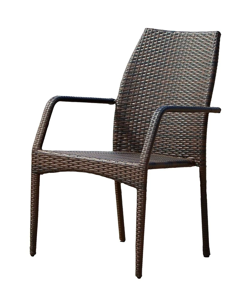 Streamdale Furniture Fully Assembled Brown Pe Wicker Outdoor Patio Chairs with Iron Frame