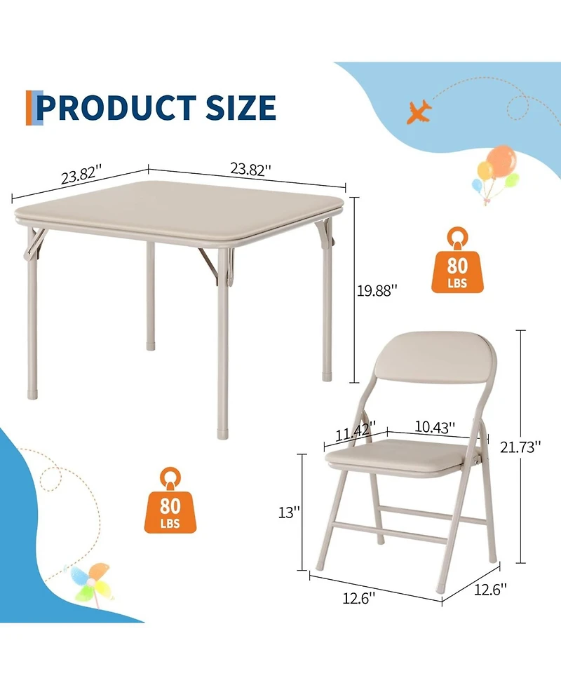 homfan 6 Piece Folding Kids Chairs Set, Children Activity Chairs Set for Dining Room,Daycare,Classrooms