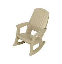 Semco Plastics Rockaway Heavy Duty Resin All-Weather Outdoor Rocking Chair, Tan