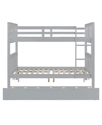 Streamdale Furniture Full over Full Bunk Bed with Twin Size Trundle and Ladder