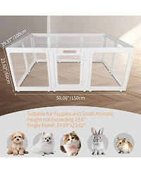 Streamdale Furniture Clear Acrylic Indoor Playpen For Puppies, Rabbits, And Cats (10 Panels