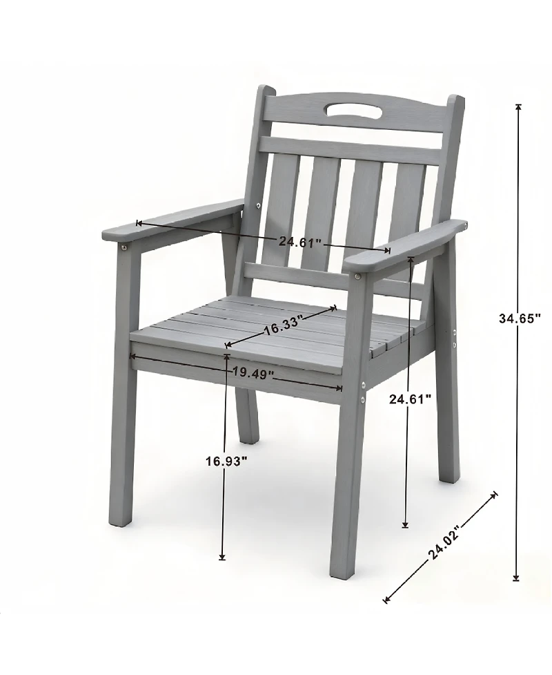 Streamdale Furniture Hdpe Outdoor Terrace Dining Chair Set - (Vertical Backrest)