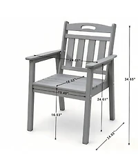 Streamdale Furniture Hdpe Outdoor Terrace Dining Chair Set - (Vertical Backrest)