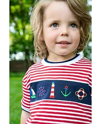 Florence Eiseman Toddler Boys Knit Short Set With Nautical Applique