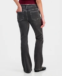 Madden Girl Juniors' Mid Rise Seamed Bootcut Jeans With Keychain