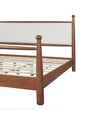 Streamdale Furniture Solid Poplar and Plywood Bed Frame with Upholstered Headboard, King