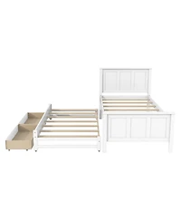 Streamdale Furniture Twin Size Platform Bed with Trundle and Drawers
