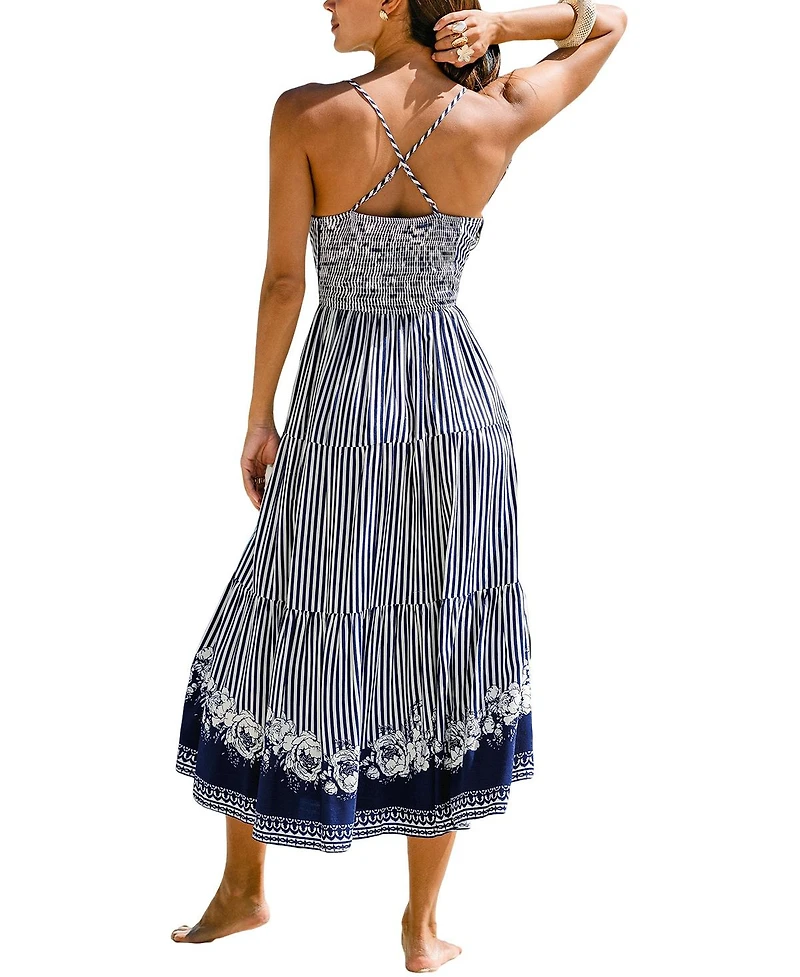 Cupshe Women's Keep It Fun Striped Maxi Beach Dress