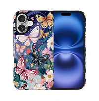 Gonez Case for iPhone 16, 2-in-1 Dual-Layer Shockproof Protection, Colorful Flower Art Glossy