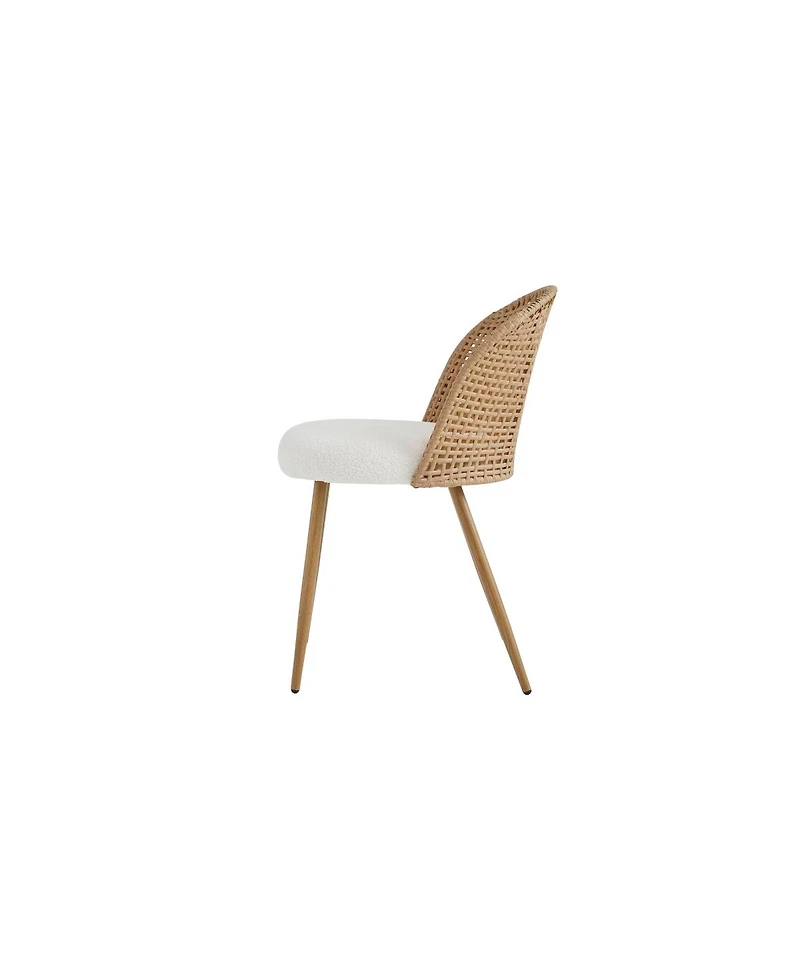 Streamdale Furniture Set of 4 Wicker Dining Chairs with Cushions