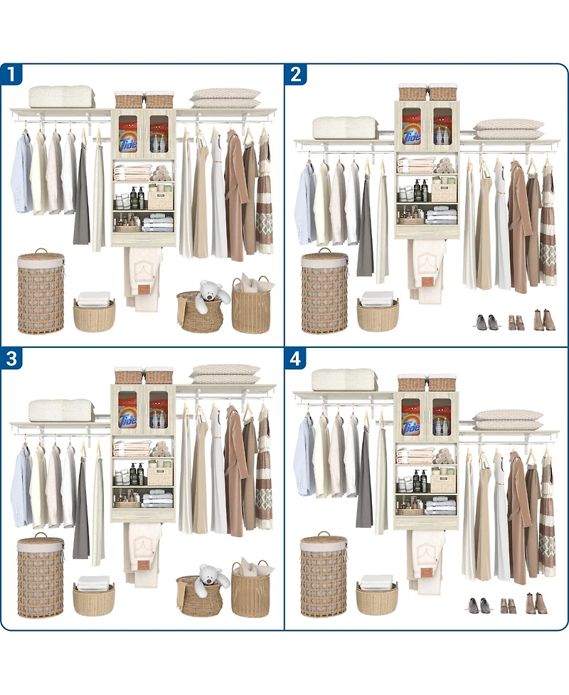 Aheaplus Laundry Room Storage Cabinet with Drying Rack and 2 Doors