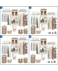 Aheaplus Laundry Room Storage Cabinet with Drying Rack and 2 Doors