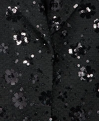 CeCe Women's Sequin Floral Notch-Collar Coat, Created for Macy's
