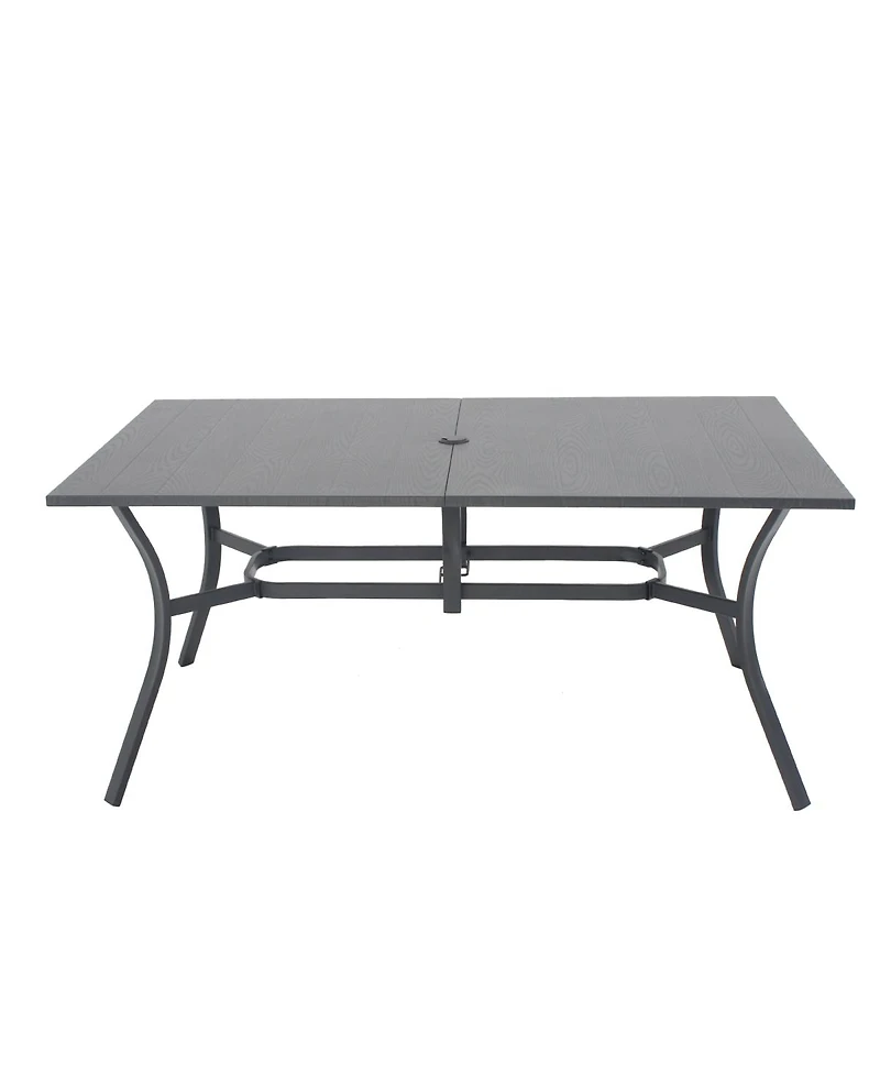 Streamdale Furniture 7-Piece Outdoor Patio Dining Set: Rectangular Metal Table and 6 Ergonomic Chairs