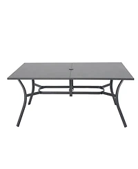 Streamdale Furniture 7-Piece Outdoor Patio Dining Set: Rectangular Metal Table and 6 Ergonomic Chairs