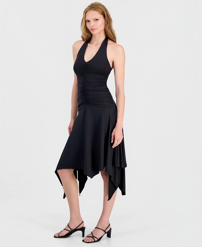 Bar Iii Women's Ruched Halter-Neck Dress, Macy's Exclusive