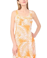 Vince Camuto Women's Tropical-Print Smocked Back Tiered Sleeveless Maxi Dress