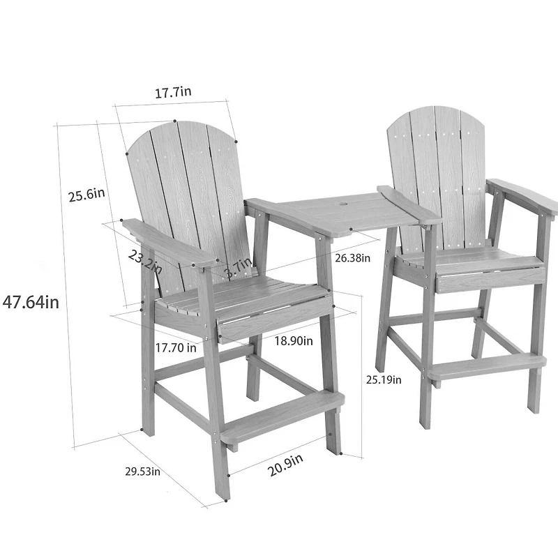 Streamdale Furniture Outdoor Hips Bar Chair Set for Patio and Casual Gatherings