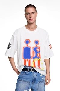 Desigual Men's Printed T-shirt with robots