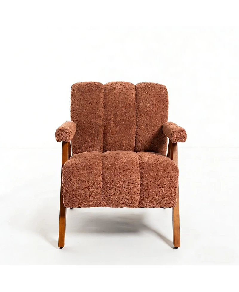 Streamdale Furniture Mid-Century Modern Cloud-Shaped Chenille Accent Chair
