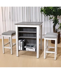 Streamdale Furniture 3-Piece Modern Farmhouse Counter Set with Storage