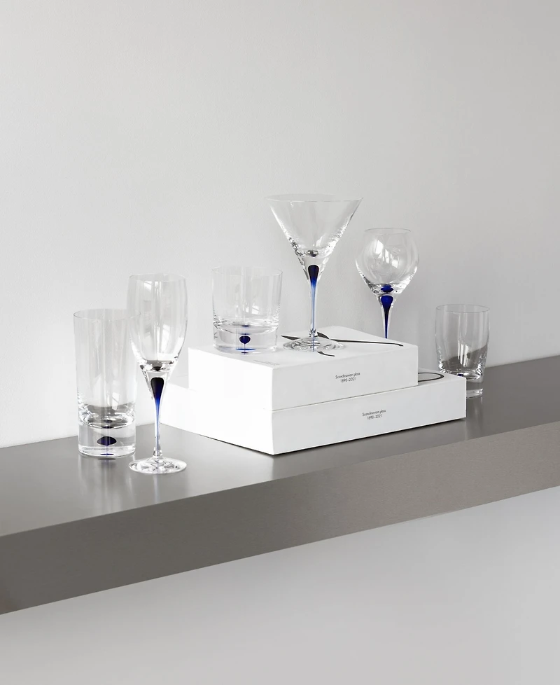 Orrefors Set of 2 Intermezzo Blue Martini Glasses