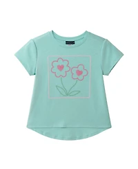 Andy & Evan Girls Sparkle Bloom Emroidered Tee