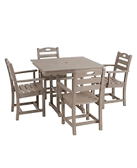 Streamdale Furniture Weathered Wood Hdpe 5-Piece Outdoor Patio Dining Set