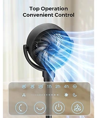 Cowsar Quiet Pedestal Fan, 150degree(s)+120degree(s) Osc, 6 Spd/3M/7H, Dc