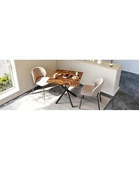 Streamdale Furniture Rustic Square X-Frame Side Table, Industrial Wood Grain End Table