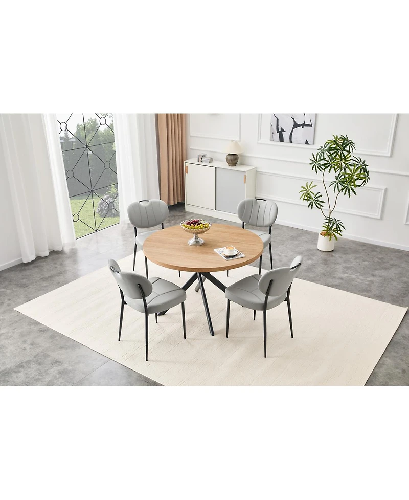 Streamdale Furniture Foldable Round Dining Table for Small Spaces (Oak)
