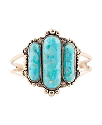 Barse Plateau Blue Turquoise Golden Cuff Bracelet