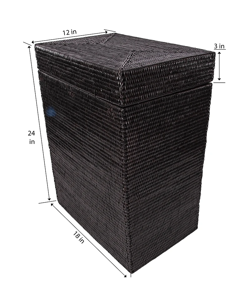 Artifacts Trading Company Rattan Rectangular Hamper with Hinged Lid