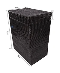 Artifacts Trading Company Rattan Rectangular Hamper with Hinged Lid