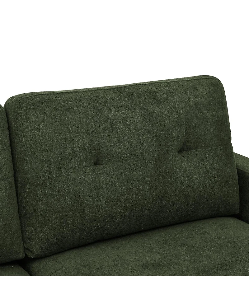 Streamdale Furniture 67.7" Wide Mid-Century Modern Upholstered Tufted Loveseat Sofa With Wooden Legs