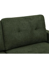 Streamdale Furniture 67.7" Wide Mid-Century Modern Upholstered Tufted Loveseat Sofa With Wooden Legs