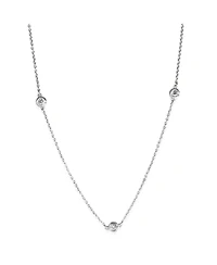 Pre-Owned Tiffany & Co Sterling Silver Diamond Elsa Peretti Diamond By The Yard Necklace
