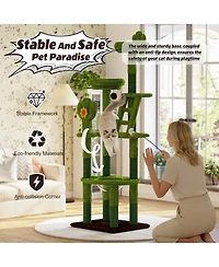 6thdruple Cactus Cat House Tower Multi-Level Tree with Capsule, Perches and Sisal Posts