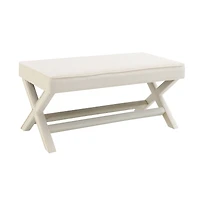 Streamdale Furniture Velvet Double Bench with X-Crossed Legs