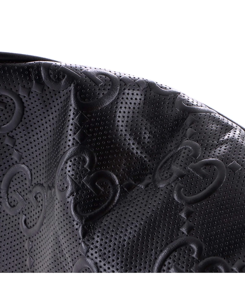Pre-Owned Gucci Front Pocket Belt Bag Gg Embossed Perforated Leather