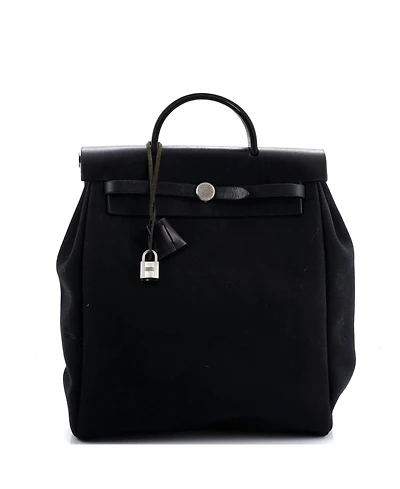 Pre-Owned HERMES Gm Vintage Herbag A Dos Backpack Toile and Leather