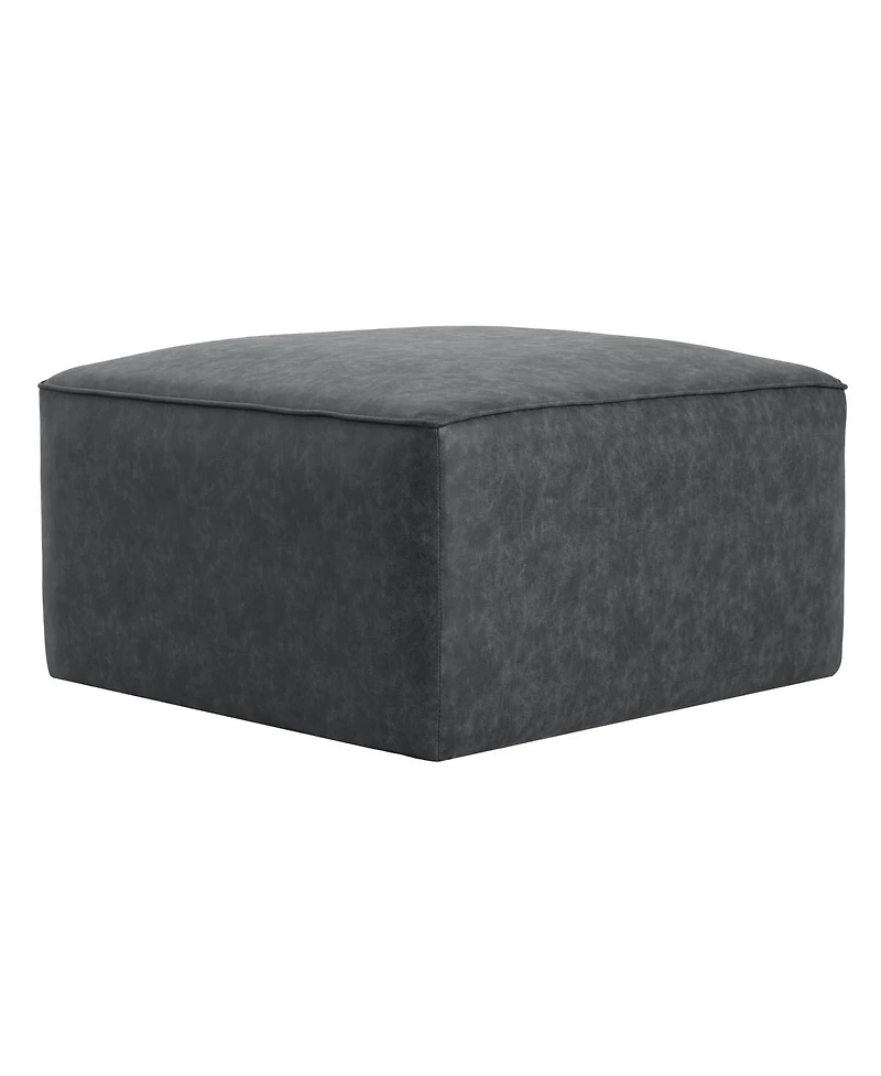 Streamdale Furniture Upholstered Square Pu Leather Ottoman