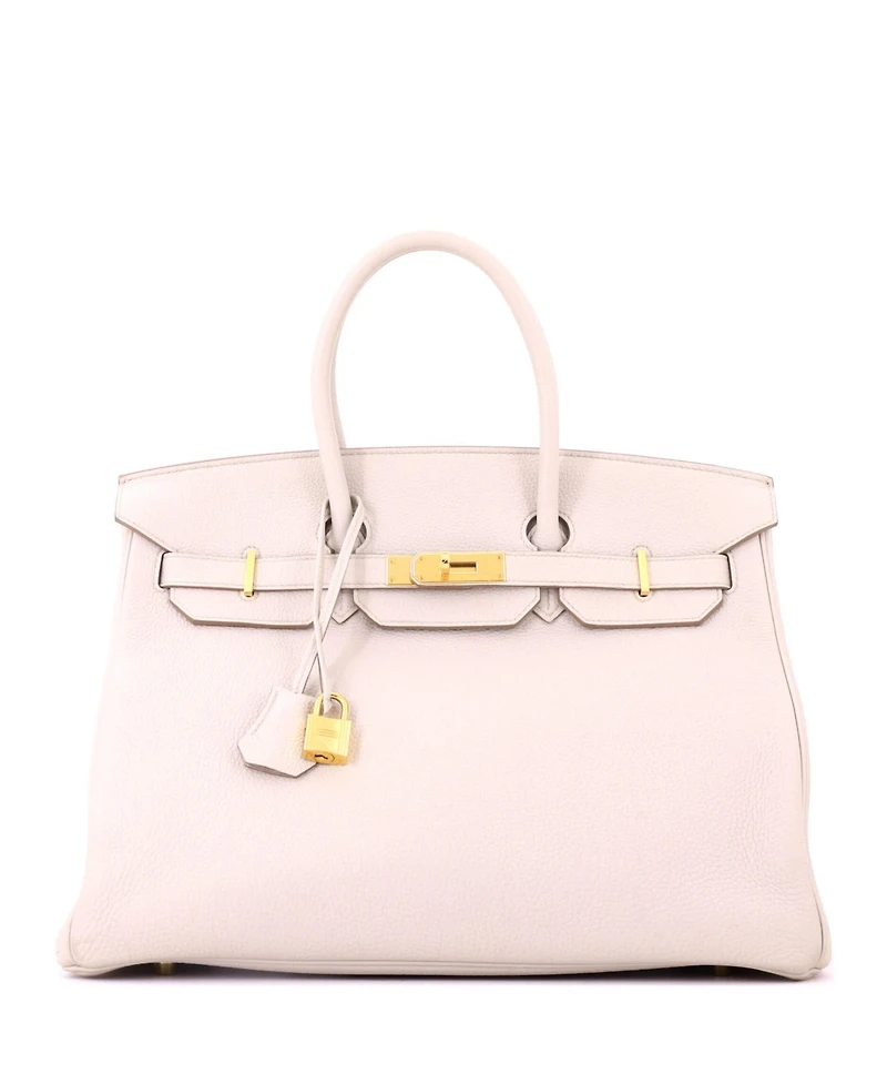 Pre-Owned HERMES Birkin 35 Handbag Light Togo with Gold Hardware