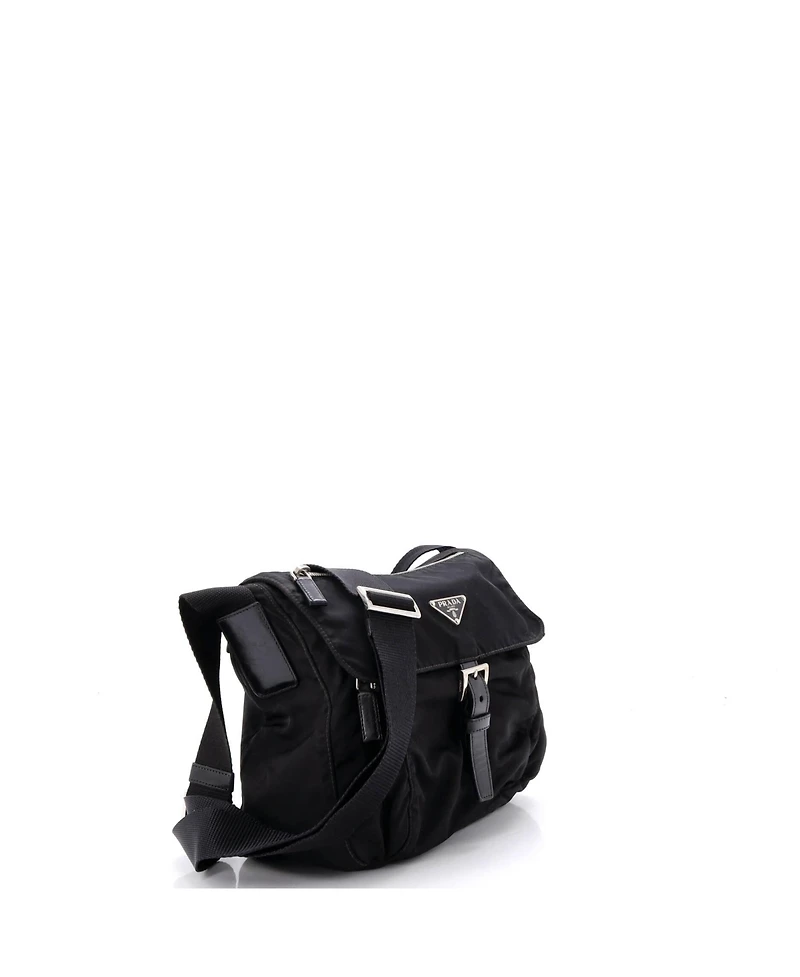 Pre-Owned Prada Small Buckle Messenger Bag Tessuto