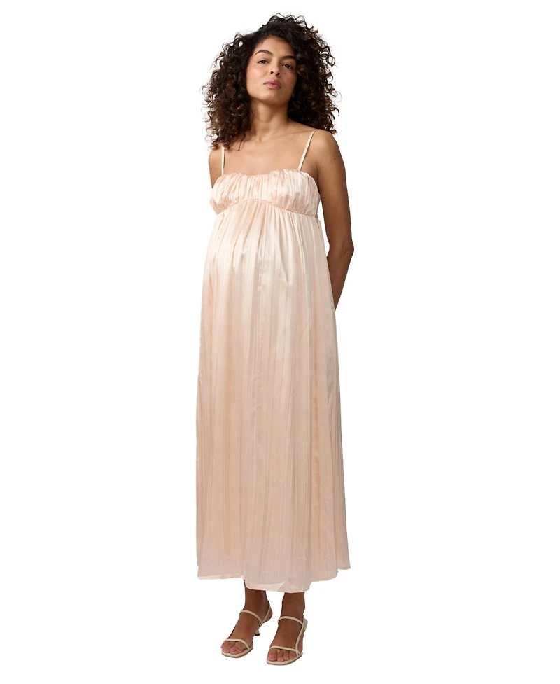 Ingrid + Isabel Maternity Solid Satin Maxi