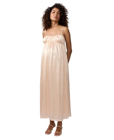 Ingrid + Isabel Maternity Solid Satin Maxi