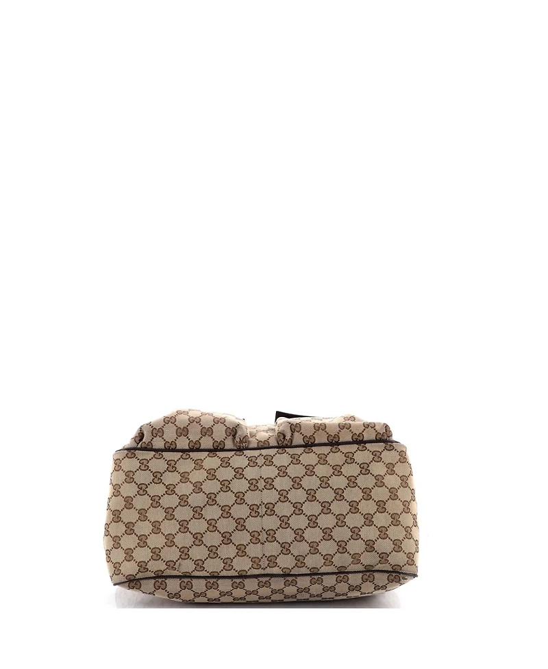 Pre-Owned Gucci Medium Double Pocket Web Handle Tote Gg Canvas